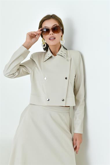 FTZ Women Kadın İki ip Deri Takım  Beige 30931