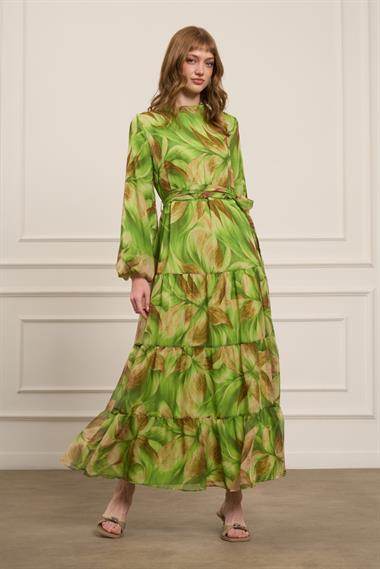 FTZ Women Kadın İpek Şifon Elbise  Yeşil 31058