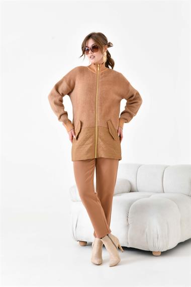 FTZ Women Kadın Kapitone Detaylı Kısa Kap  Bisküvi 20875