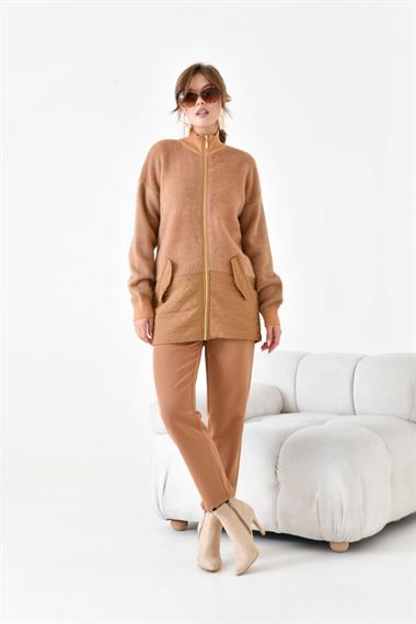 FTZ Women Kadın Kapitone Detaylı Kısa Kap  Bisküvi 20875