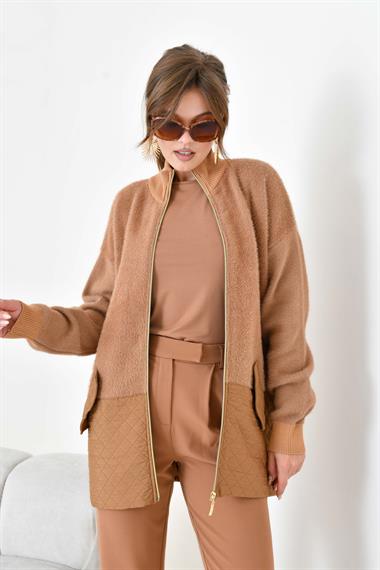 FTZ Women Kadın Kapitone Detaylı Kısa Kap  Bisküvi 20875