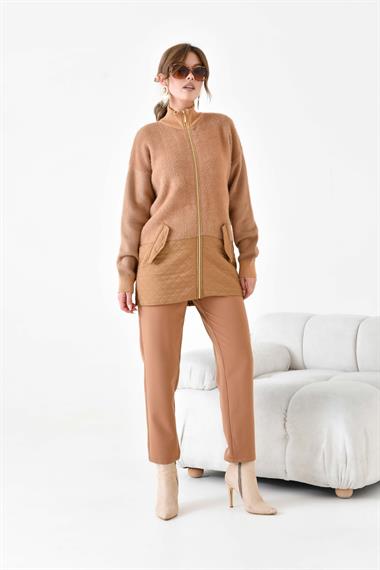 FTZ Women Kadın Kapitone Detaylı Kısa Kap  Bisküvi 20875
