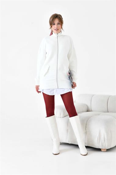 FTZ Women Kadın Kapitone Detaylı Kısa Kap  Ekru 20875