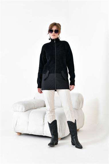 FTZ Women Kadın Kapitone Detaylı Kısa Kap  Siyah 20875