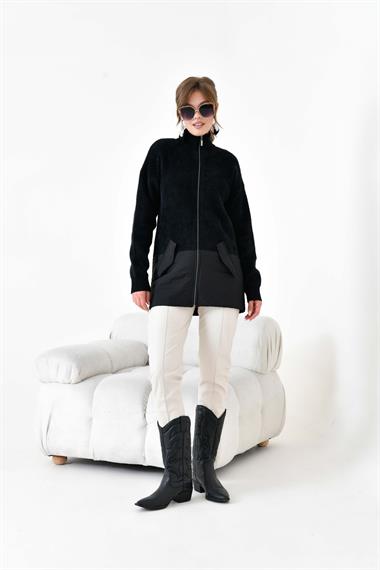 FTZ Women Kadın Kapitone Detaylı Kısa Kap  Siyah 20875