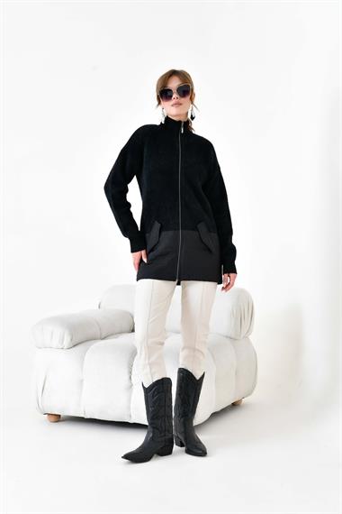 FTZ Women Kadın Kapitone Detaylı Kısa Kap  Siyah 20875