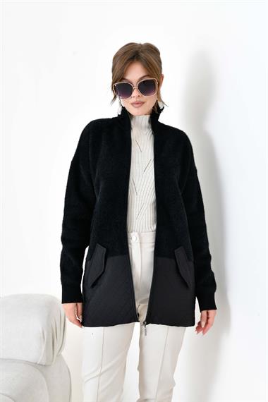 FTZ Women Kadın Kapitone Detaylı Kısa Kap  Siyah 20875