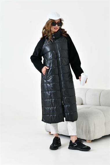 FTZ Women Kadın Kapitone Kaşe Kaban  Siyah 30940