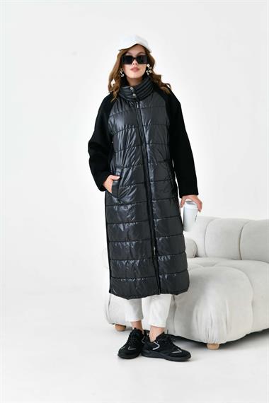 FTZ Women Kadın Kapitone Kaşe Kaban  Siyah 30940