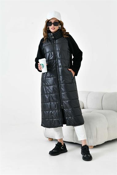 FTZ Women Kadın Kapitone Kaşe Kaban  Siyah 30940