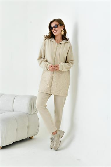 FTZ Women Kadın Kapitone Takım  Beige 30929