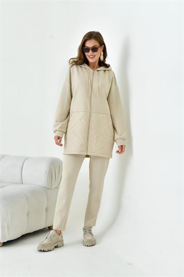 FTZ Women Kadın Kapitone Takım  Beige 30929