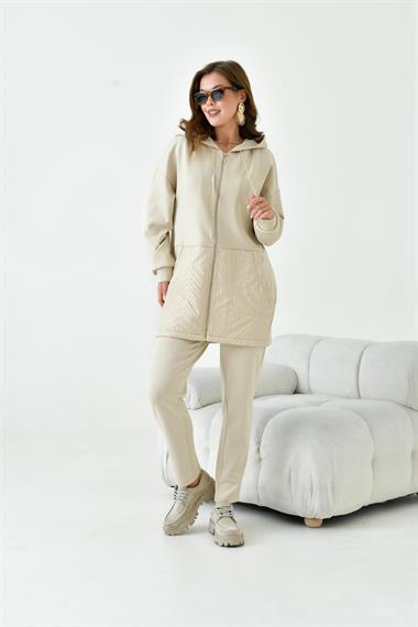FTZ Women Kadın Kapitone Takım  Beige 30929
