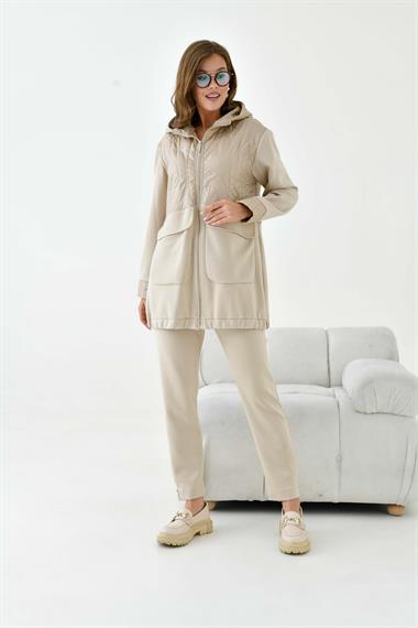 FTZ Women Kadın Kapitone Takım  Beige 30941
