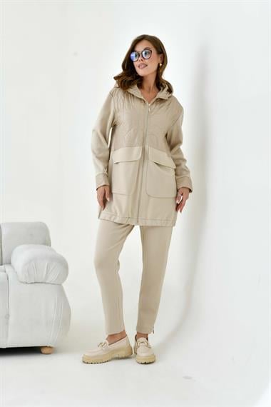 FTZ Women Kadın Kapitone Takım  Beige 30941