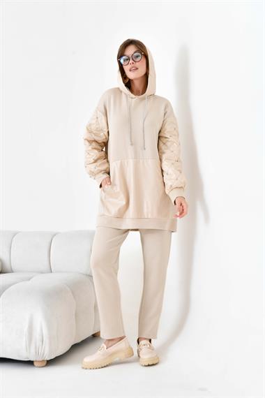 FTZ Women Kadın Kapitone Takım  Beige 30942