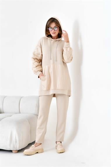 FTZ Women Kadın Kapitone Takım  Beige 30942