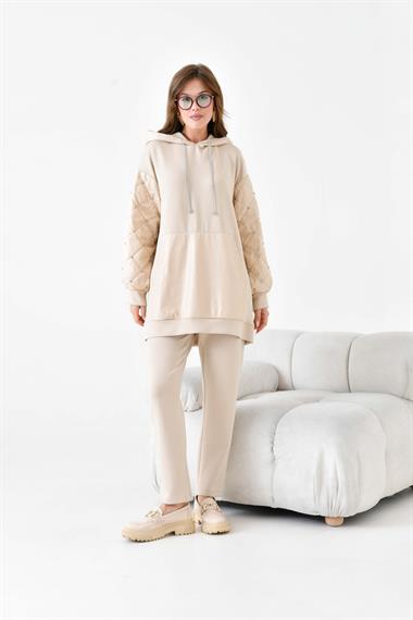 FTZ Women Kadın Kapitone Takım  Beige 30942
