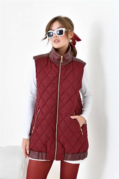 FTZ Women Kadın Kapitone Yelek  Bordo 30965