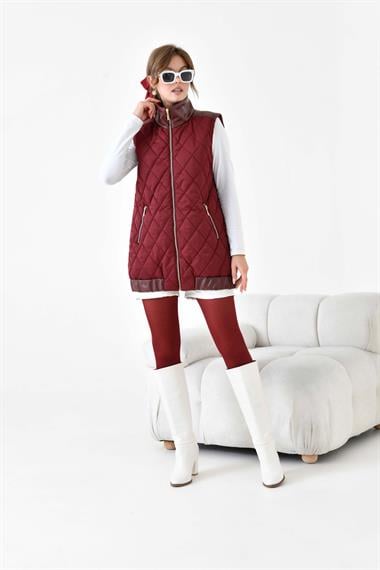 FTZ Women Kadın Kapitone Yelek  Bordo 30965