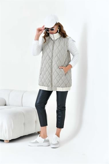 FTZ Women Kadın Kapitone Yelek  Gri 30965