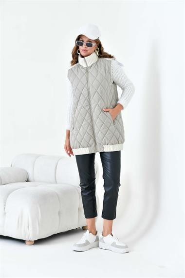 FTZ Women Kadın Kapitone Yelek  Gri 30965