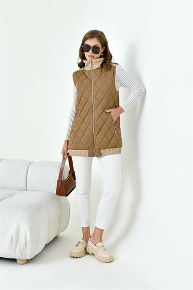 FTZ Women Kadın Kapitone Yelek  Kahve 30965