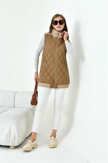 FTZ Women Kadın Kapitone Yelek  Kahve 30965