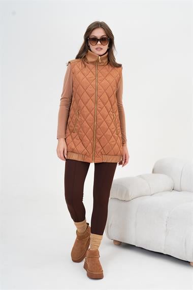 FTZ Women Kadın Kapitone Yelek  Tarçın 30965