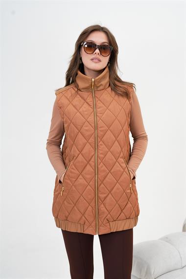 FTZ Women Kadın Kapitone Yelek  Tarçın 30965