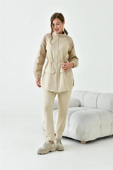 FTZ Women Kadın Kapitoneli Takım  Beige 30946