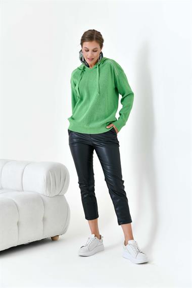 FTZ Women Kadın Kapüşonlu Kazak  Açık Yeşil 20753