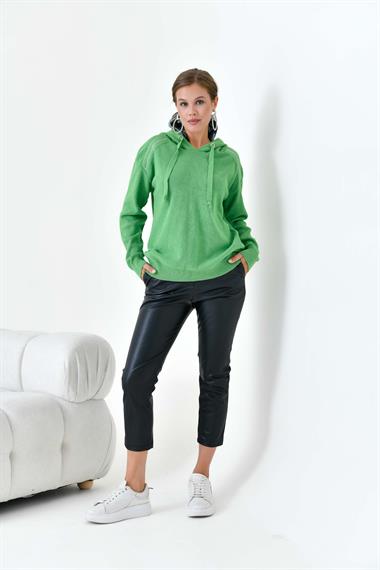 FTZ Women Kadın Kapüşonlu Kazak  Açık Yeşil 20753