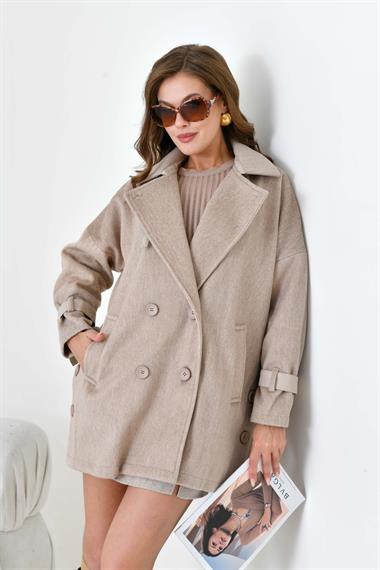 FTZ Women Kadın Kaşe Kaban  Beige 30948