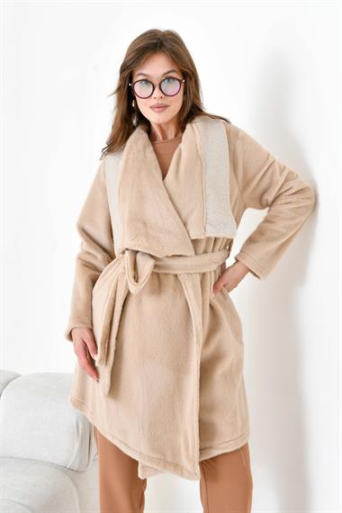 FTZ Women Kadın Kaşe Kaban  Beige 30957