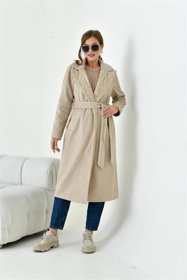 FTZ Women Kadın Kaşe Kaban  Beige 30976