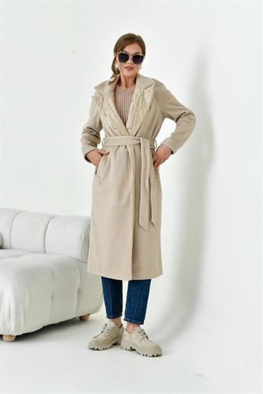 FTZ Women Kadın Kaşe Kaban  Beige 30976
