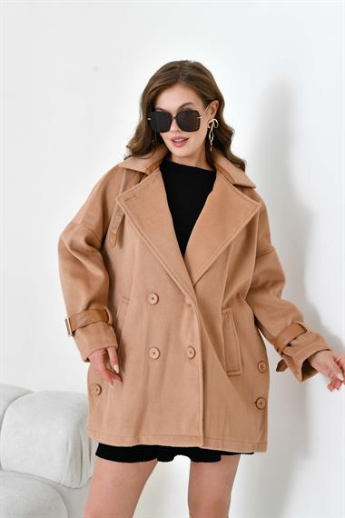 FTZ Women Kadın Kaşe Kaban  Camel 30948