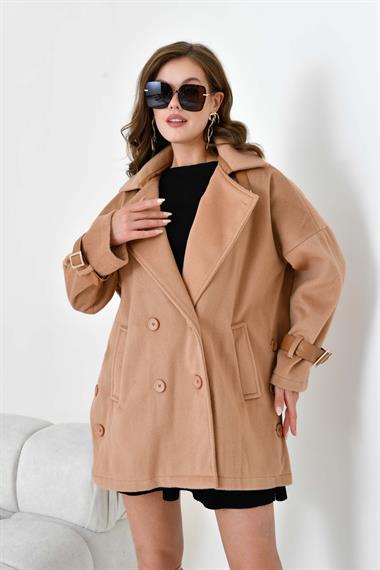 FTZ Women Kadın Kaşe Kaban  Camel 30948