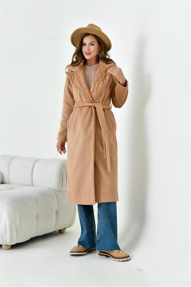 FTZ Women Kadın Kaşe Kaban  Camel 30976