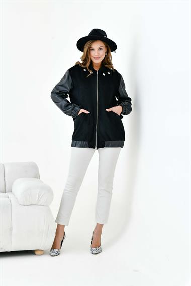 FTZ Women Kadın Kaşe Kaban  Siyah 30935