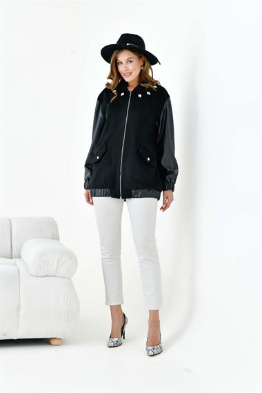 FTZ Women Kadın Kaşe Kaban  Siyah 30935