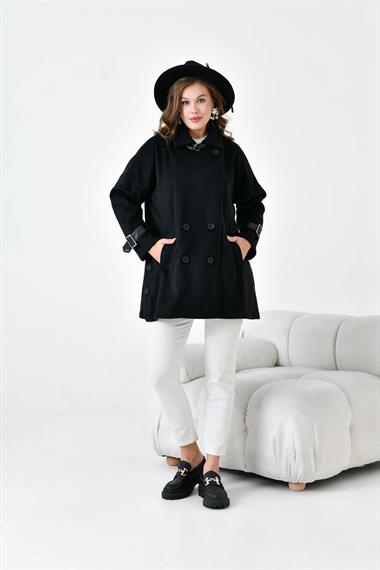 FTZ Women Kadın Kaşe Kaban  Siyah 30948