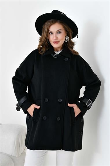 FTZ Women Kadın Kaşe Kaban  Siyah 30948