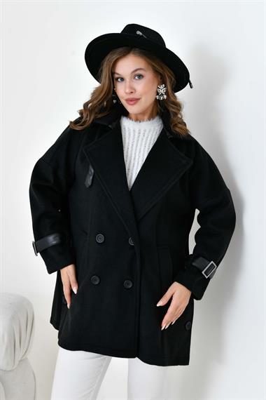 FTZ Women Kadın Kaşe Kaban  Siyah 30948