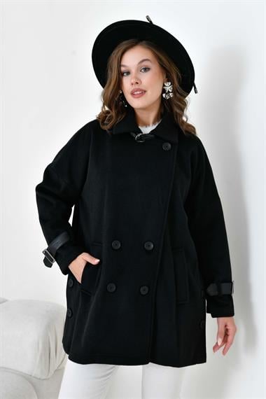 FTZ Women Kadın Kaşe Kaban  Siyah 30948