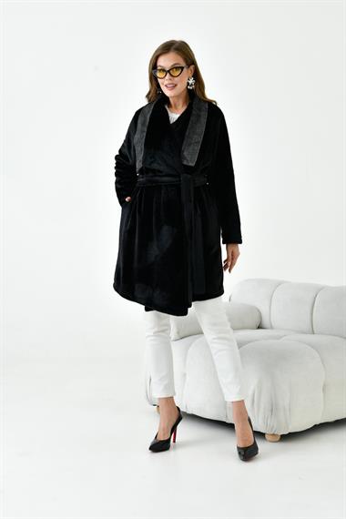 FTZ Women Kadın Kaşe Kaban  Siyah 30957