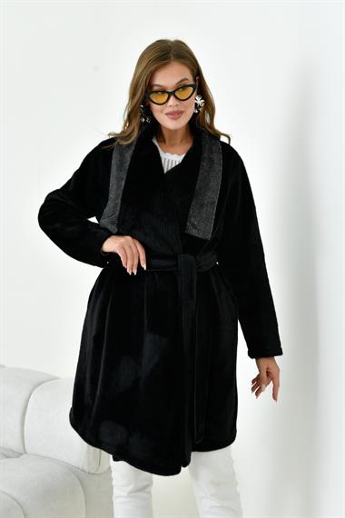 FTZ Women Kadın Kaşe Kaban  Siyah 30957