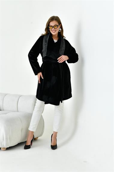 FTZ Women Kadın Kaşe Kaban  Siyah 30957