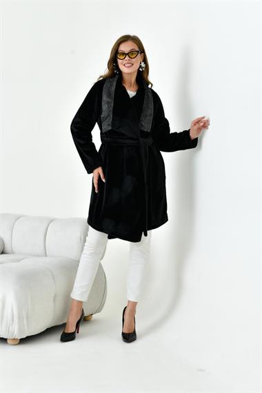 FTZ Women Kadın Kaşe Kaban  Siyah 30957